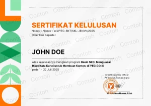 Sertifikat Jago Excel